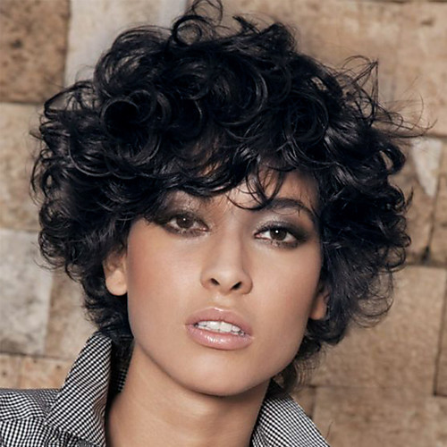 Synthetic Wig Curly Curly Wig Short Jet Black Synthetic Hair Women's Black MAYSU
Synthetic Wig Curly Curly Wig Short Jet Black Synthetic Hair Women's Black MAYSU