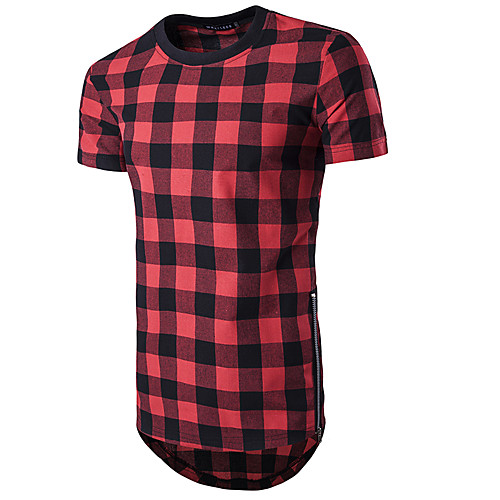 Men's T shirt Plaid Check Color Block Short Sleeve Daily Tops Cotton Active Black Blue Red
Men's T shirt Plaid Check Color Block Short Sleeve Daily Tops Cotton Active Black Blue Red