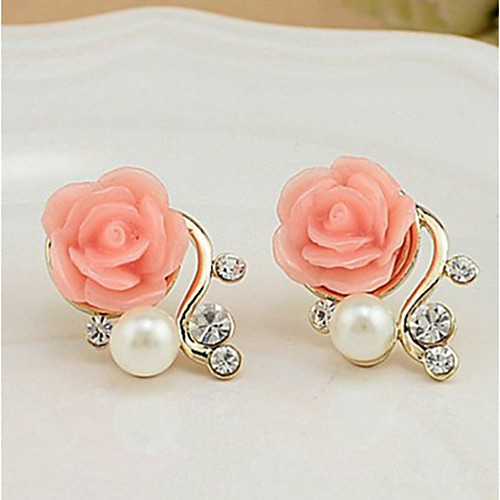 Women's Stud Earrings Roses Flower Ladies Euramerican Elegant Pearl Imitation Pearl Rhinestone Earrings Jewelry White / Red For Party Casual
Women's Stud Earrings Roses Flower Ladies Euramerican Elegant Pearl Imitation Pearl Rhinestone Earrings Jewelry White / Red For Party Casual