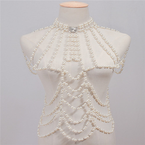 Body Chain Shoulder Necklace Ladies Vintage Fashion Women's Body Jewelry For Casual Stacking Stackable Pearl Imitation Pearl Rhinestone Alloy White
Body Chain Shoulder Necklace Ladies Vintage Fashion Women's Body Jewelry For Casual Stacking Stackable Pearl Imitation Pearl Rhinestone Alloy White