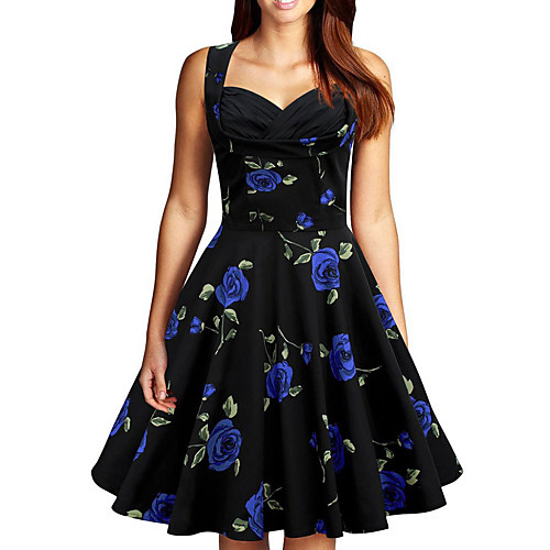 Women's Plus Size Knee Length Dress Rose A-Line Dress - Sleeveless Floral Print Summer Vintage Going out Floral Blue Purple Red S M L XL
Women's Plus Size Knee Length Dress Rose A-Line Dress - Sleeveless Floral Print Summer Vintage Going out Floral Blue Purple Red S M L XL