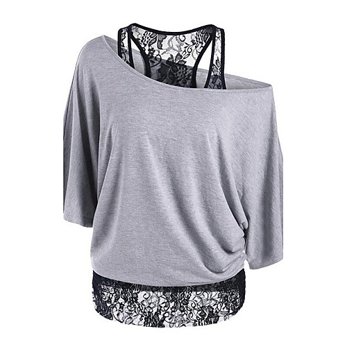 Women's T shirt Patchwork Solid Colored Short Sleeve Daily Tops Sophisticated White Black Blue
Women's T shirt Patchwork Solid Colored Short Sleeve Daily Tops Sophisticated White Black Blue