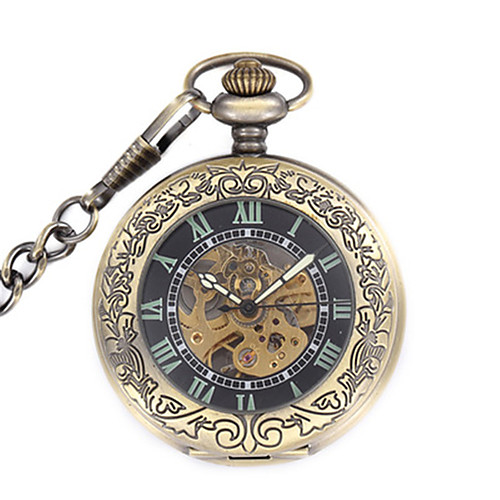 Men's Skeleton Watch Pocket Watch Mechanical Watch Quartz Mechanical manual-winding Stainless Steel Bronze Analog Steampunk - Black
Men's Skeleton Watch Pocket Watch Mechanical Watch Quartz Mechanical manual-winding Stainless Steel Bronze Analog Steampunk - Black