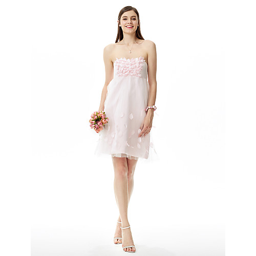 Ball Gown / A-Line Strapless Knee Length Satin / Tulle Bridesmaid Dress with Flower
Ball Gown / A-Line Strapless Knee Length Satin / Tulle Bridesmaid Dress with Flower