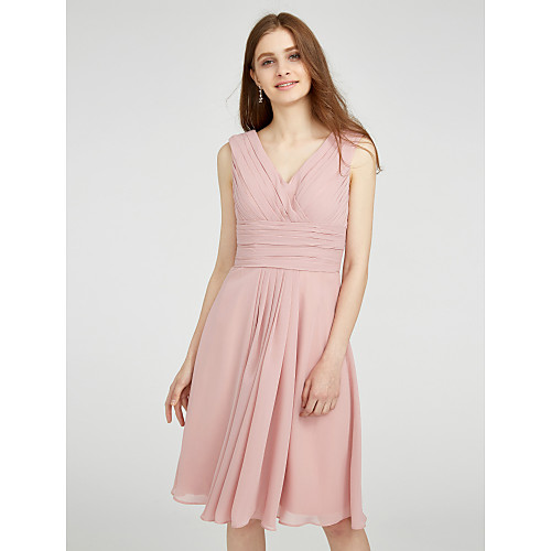 A-Line V Neck Knee Length Chiffon Bridesmaid Dress with Criss Cross / Ruched / Side Draping
A-Line V Neck Knee Length Chiffon Bridesmaid Dress with Criss Cross / Ruched / Side Draping