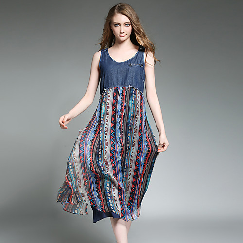 Women's Loose Midi Dress Blue Sleeveless Patchwork Round Neck Vintage Streetwear Sophisticated Party Going out Cotton Boho Bohemia Beach S M L XL XXL
Women's Loose Midi Dress Blue Sleeveless Patchwork Round Neck Vintage Streetwear Sophisticated Party Going out Cotton Boho Bohemia Beach S M L XL XXL