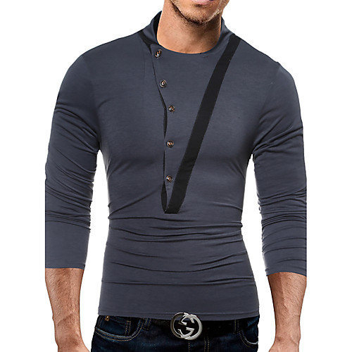 Men's T shirt Solid Colored Long Sleeve Casual Tops Cotton Active Black Gray
Men's T shirt Solid Colored Long Sleeve Casual Tops Cotton Active Black Gray