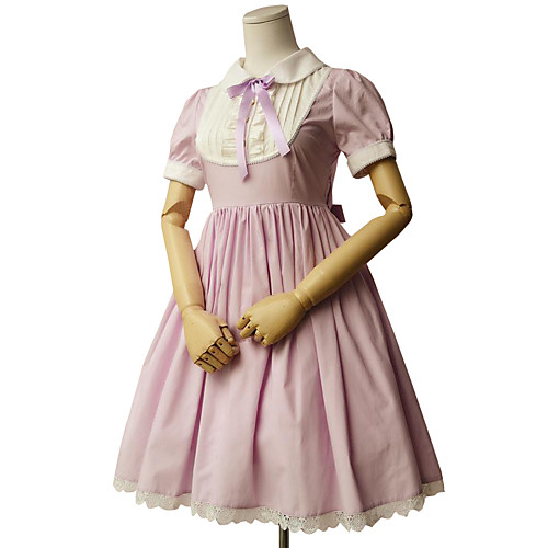Princess Sweet Lolita Vacation Dress Dress Women's Girls' Cotton Japanese Cosplay Costumes Black / Pink / Green Solid Colored Short Sleeve Knee Length
Princess Sweet Lolita Vacation Dress Dress Women's Girls' Cotton Japanese Cosplay Costumes Black / Pink / Green Solid Colored Short Sleeve Knee Length