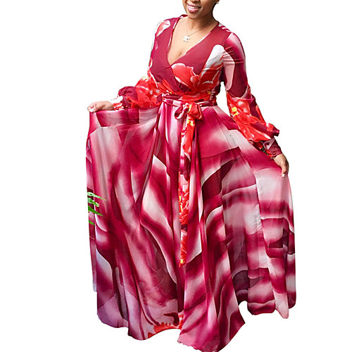 Women's Sheath Dress Maxi long Dress Blue Red Long Sleeve Red Color Block Print Fall Spring Deep V Streetwear S M L XL
Women's Sheath Dress Maxi long Dress Blue Red Long Sleeve Red Color Block Print Fall Spring Deep V Streetwear S M L XL