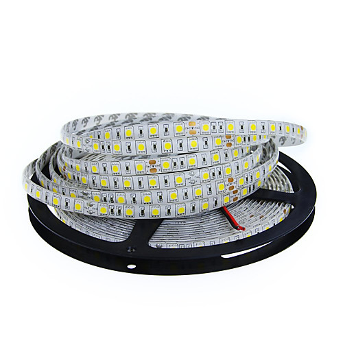 

5m Flexible LED Light Strips 300 LEDs 5050 SMD 10mm Warm White White Cuttable Linkable Suitable for Vehicles 12 V / Self-adhesive / IP44
