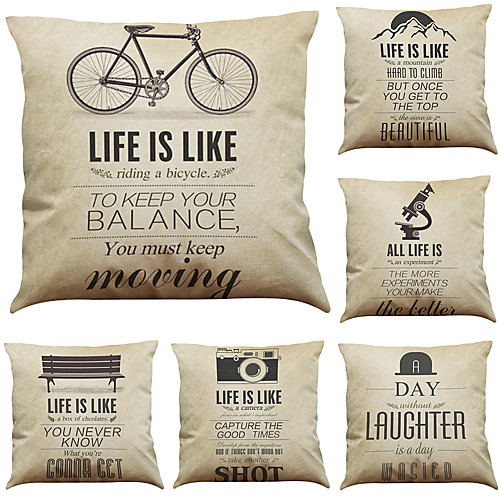 6 pcs Linen Pillow Cover Pillow Case, Solid Colored Geometric Textured Traditional / Classic Bolster Beach Style
6 pcs Linen Pillow Cover Pillow Case, Solid Colored Geometric Textured Traditional / Classic Bolster Beach Style