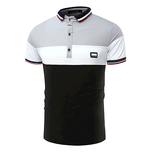 Men's Polo Color Block Short Sleeve Going out Tops Cotton Active White Blue Gray
Men's Polo Color Block Short Sleeve Going out Tops Cotton Active White Blue Gray