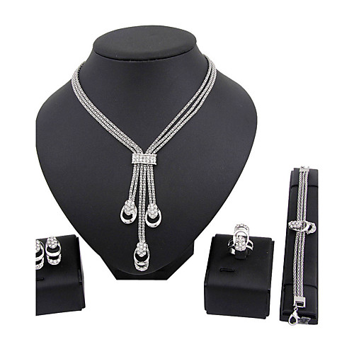 Women's Jewelry Set Necklace / Bracelet Bridal Jewelry Sets Classic Fashion Euramerican Rhinestone Silver Plated Earrings Jewelry Silver For Christmas Gifts Wedding Party Special Occasion Halloween
Women's Jewelry Set Necklace / Bracelet Bridal Jewelry Sets Classic Fashion Euramerican Rhinestone Silver Plated Earrings Jewelry Silver For Christmas Gifts Wedding Party Special Occasion Halloween