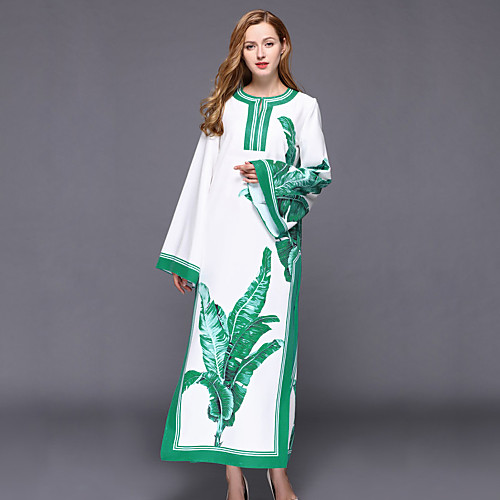 Women's Jalabiya Maxi long Dress White Long Sleeve Trees / Leaves Split Print Spring Round Neck Chinoiserie Cotton S M L XL
Women's Jalabiya Maxi long Dress White Long Sleeve Trees / Leaves Split Print Spring Round Neck Chinoiserie Cotton S M L XL