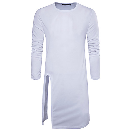 Men's T shirt Solid Colored Long Sleeve Daily Tops Cotton Chinoiserie White Black
Men's T shirt Solid Colored Long Sleeve Daily Tops Cotton Chinoiserie White Black