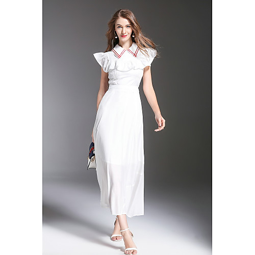 Women's A Line Dress Maxi long Dress White Sleeveless Solid Colored Ruffle Spring Summer Square Neck Going out Silk Ruffle S M L XL
Women's A Line Dress Maxi long Dress White Sleeveless Solid Colored Ruffle Spring Summer Square Neck Going out Silk Ruffle S M L XL