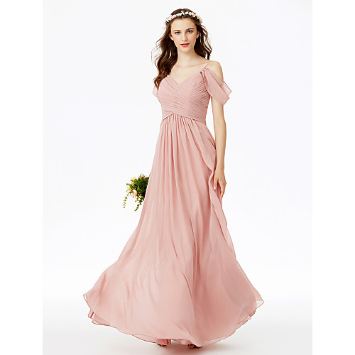A-Line Spaghetti Strap Floor Length Chiffon Bridesmaid Dress with Criss Cross / Pleats / Ruched / Open Back
A-Line Spaghetti Strap Floor Length Chiffon Bridesmaid Dress with Criss Cross / Pleats / Ruched / Open Back