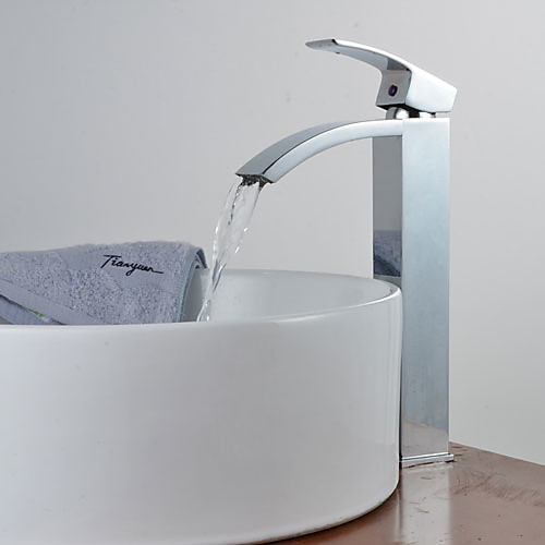 Bathroom Sink Faucet - Waterfall Chrome Centerset Single Handle One HoleBath Taps / Brass
Bathroom Sink Faucet - Waterfall Chrome Centerset Single Handle One HoleBath Taps / Brass