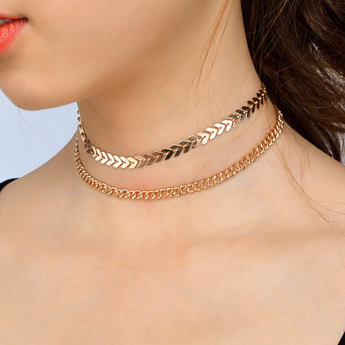 Women's Choker Necklace Herringbone Chain Ladies Double-layer Alloy Gold Silver Necklace Jewelry For Christmas Gifts Wedding Party Special Occasion Birthday Congratulations
Women's Choker Necklace Herringbone Chain Ladies Double-layer Alloy Gold Silver Necklace Jewelry For Christmas Gifts Wedding Party Special Occasion Birthday Congratulations