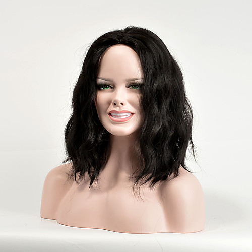 Synthetic Wig Wavy Wavy Wig Medium Length Natural Black Synthetic Hair Women's Black
Synthetic Wig Wavy Wavy Wig Medium Length Natural Black Synthetic Hair Women's Black