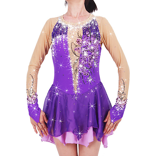 Figure Skating Dress Women's Girls' Ice Skating Dress Purple Spandex High Elasticity Competition Skating Wear Warm Handmade Jeweled Rhinestone Long Sleeve Ice Skating Figure Skating
Figure Skating Dress Women's Girls' Ice Skating Dress Purple Spandex High Elasticity Competition Skating Wear Warm Handmade Jeweled Rhinestone Long Sleeve Ice Skating Figure Skating