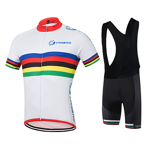Men's Short Sleeve Cycling Jersey with Bib Shorts Coolmax Silicon Lycra Red / White Bike Shorts Jersey Quick Dry Reflective Strips Sweat-wicking Sports Horizontal Stripes Mountain Bike MTB Road Bike
Men's Short Sleeve Cycling Jersey with Bib Shorts Coolmax Silicon Lycra Red / White Bike Shorts Jersey Quick Dry Reflective Strips Sweat-wicking Sports Horizontal Stripes Mountain Bike MTB Road Bike