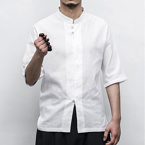 Men's Shirt Solid Colored Half Sleeve Daily Tops Chinoiserie White Black Army Green
Men's Shirt Solid Colored Half Sleeve Daily Tops Chinoiserie White Black Army Green