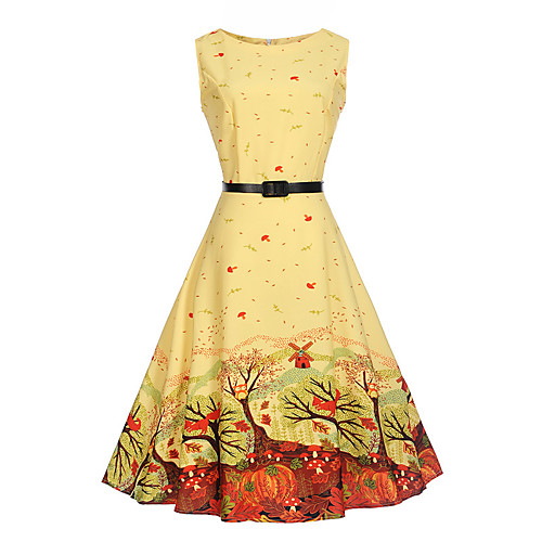 Women's A Line Dress Knee Length Dress Yellow Sleeveless Botanical Print Summer Round Neck Vintage Cotton S M L XL XXL
Women's A Line Dress Knee Length Dress Yellow Sleeveless Botanical Print Summer Round Neck Vintage Cotton S M L XL XXL