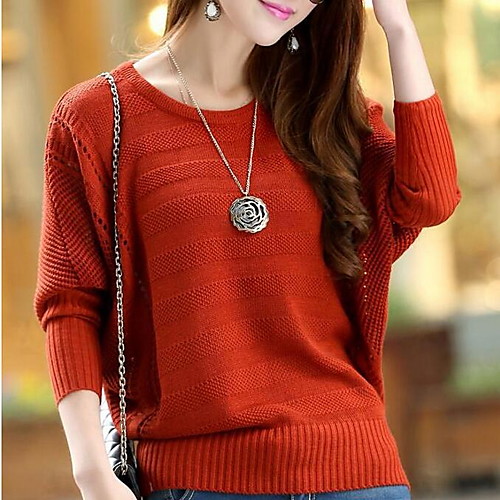 Women's Daily / Casual Solid Colored Long Sleeve Batwing Sleeve Regular Pullover, Round Neck Fall Cotton Pink / Beige / Navy Blue One-Size
Women's Daily / Casual Solid Colored Long Sleeve Batwing Sleeve Regular Pullover, Round Neck Fall Cotton Pink / Beige / Navy Blue One-Size