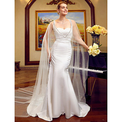Mermaid / Trumpet Wedding Dresses Sweetheart Neckline Cathedral Train Lace Satin Tulle Sleeveless See-Through with Beading 2021 / Removable train
Mermaid / Trumpet Wedding Dresses Sweetheart Neckline Cathedral Train Lace Satin Tulle Sleeveless See-Through with Beading 2021 / Removable train