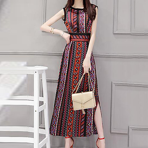 Women's Bodycon Maxi long Dress Red Sleeveless Plaid Summer Round Neck Casual Vintage M L XL XXL 3XL / Plus Size
Women's Bodycon Maxi long Dress Red Sleeveless Plaid Summer Round Neck Casual Vintage M L XL XXL 3XL / Plus Size