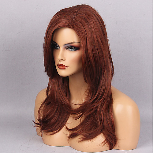 Synthetic Wig Wavy Natural Wave Natural Wave With Bangs Wig Long Dark Red Synthetic Hair Women's Red MAYSU
Synthetic Wig Wavy Natural Wave Natural Wave With Bangs Wig Long Dark Red Synthetic Hair Women's Red MAYSU
