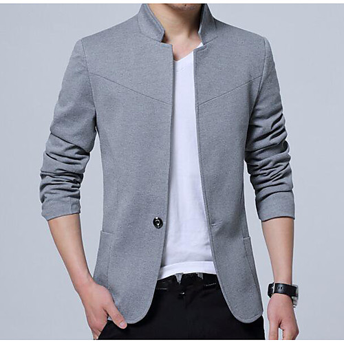 Black / Royal Blue / Gray Solid Colored Slim Cotton / Polyester Men's Suit - Stand Collar / Business / Fall / Spring / Long Sleeve / Plus Size
Black / Royal Blue / Gray Solid Colored Slim Cotton / Polyester Men's Suit - Stand Collar / Business / Fall / Spring / Long Sleeve / Plus Size