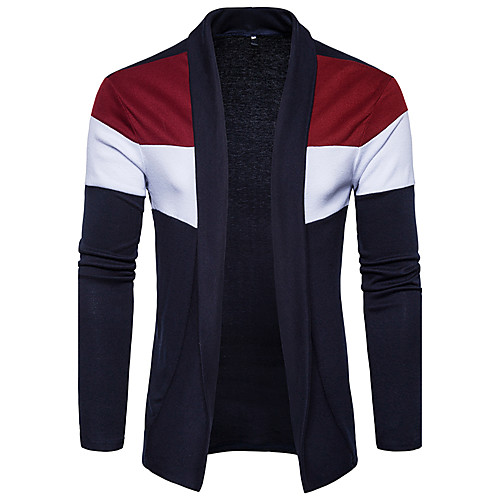 Men's Color Block Cardigan Long Sleeve Slim Regular Sweater Cardigans Shirt Collar Spring Fall Black Navy Blue / Weekend
Men's Color Block Cardigan Long Sleeve Slim Regular Sweater Cardigans Shirt Collar Spring Fall Black Navy Blue / Weekend
