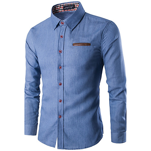 Men's Shirt Color Block Long Sleeve Party Tops Cotton Streetwear Blue Light Blue
Men's Shirt Color Block Long Sleeve Party Tops Cotton Streetwear Blue Light Blue
