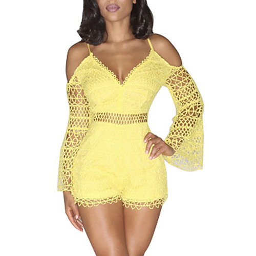 Women's Casual Streetwear Party Club Beach Strap Off Shoulder White Black Yellow Jumpsuit Solid Colored Lace Backless Cut Out
Women's Casual Streetwear Party Club Beach Strap Off Shoulder White Black Yellow Jumpsuit Solid Colored Lace Backless Cut Out