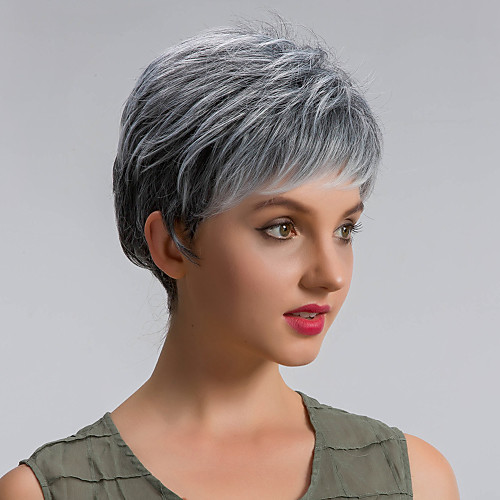 Synthetic Wig Straight Straight Wig Short Grey Synthetic Hair Women's Gray MAYSU
Synthetic Wig Straight Straight Wig Short Grey Synthetic Hair Women's Gray MAYSU