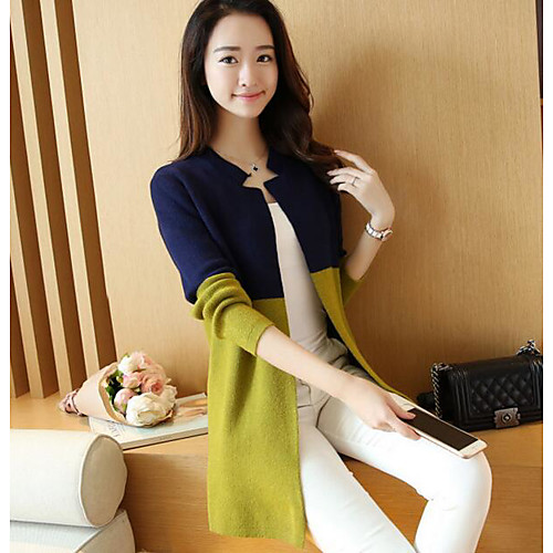Women's Color Block Cardigan Long Sleeve Loose Long Sweater Cardigans Round Neck Spring Fall Green Gray
Women's Color Block Cardigan Long Sleeve Loose Long Sweater Cardigans Round Neck Spring Fall Green Gray