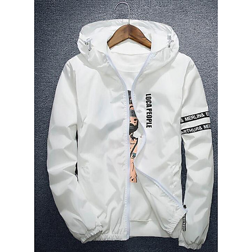Men's Hooded Letter Simple Fall Jacket Regular Daily Long Sleeve Polyester Coat Tops White
Men's Hooded Letter Simple Fall Jacket Regular Daily Long Sleeve Polyester Coat Tops White