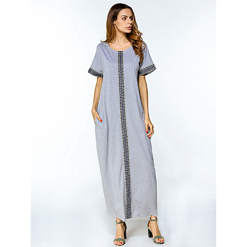 Women's Jalabiya Maxi long Dress Gray Short Sleeve Solid Colored Summer Round Neck Cotton M L XL XXL
Women's Jalabiya Maxi long Dress Gray Short Sleeve Solid Colored Summer Round Neck Cotton M L XL XXL