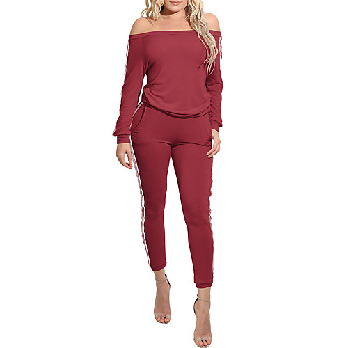 Women's Casual Daily Holiday Going out Boat Neck Off Shoulder White Black Wine Jumpsuit Solid Colored / Club
Women's Casual Daily Holiday Going out Boat Neck Off Shoulder White Black Wine Jumpsuit Solid Colored / Club