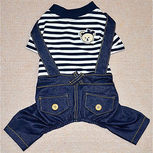 Dog Jumpsuit Dog Clothes Stripes Blue Denim Costume For Spring & Fall Men's Casual / Daily
Dog Jumpsuit Dog Clothes Stripes Blue Denim Costume For Spring & Fall Men's Casual / Daily