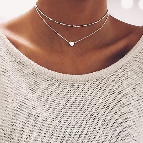 Choker Necklace wrap necklace Women's Beads Double Heart Ladies Basic Gold Silver Necklace Jewelry for Party Wedding Birthday Gift Casual Daily
Choker Necklace wrap necklace Women's Beads Double Heart Ladies Basic Gold Silver Necklace Jewelry for Party Wedding Birthday Gift Casual Daily