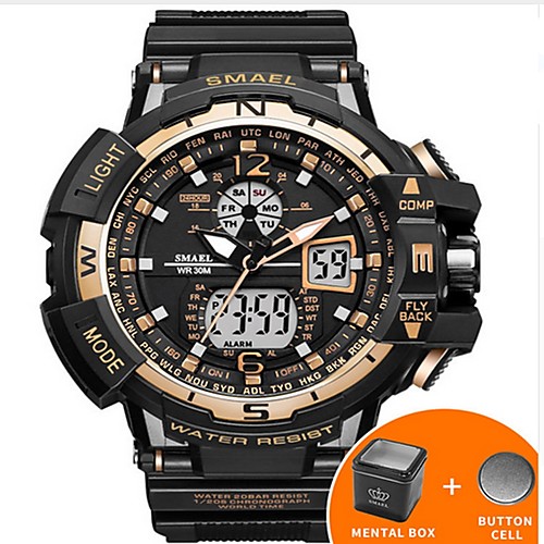 SMAEL Men's Digital Watch Navy Seal Watch Japanese Silicone Black 50 m Water Resistant / Waterproof Calendar / date / day Creative Analog - Digital Luxury Casual Bangle Elegant - Silver Green Blue
SMAEL Men's Digital Watch Navy Seal Watch Japanese Silicone Black 50 m Water Resistant / Waterproof Calendar / date / day Creative Analog - Digital Luxury Casual Bangle Elegant - Silver Green Blue