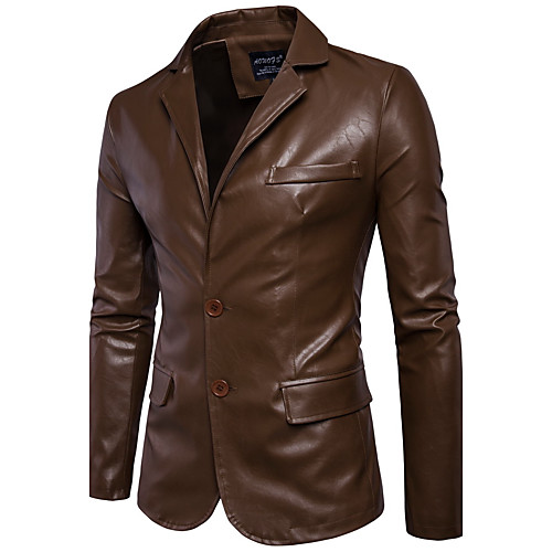Men's Leather Jackets Solid Colored Fall Faux Leather Jacket Regular Daily Long Sleeve PU Coat Tops Black
Men's Leather Jackets Solid Colored Fall Faux Leather Jacket Regular Daily Long Sleeve PU Coat Tops Black