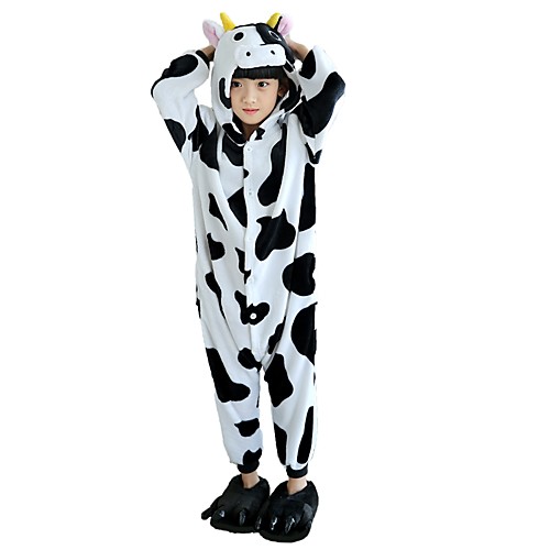 Kid's Kigurumi Pajamas Milk Cow Onesie Pajamas Flannel Fabric Black / White Cosplay For Boys and Girls Animal Sleepwear Cartoon Festival / Holiday Costumes
Kid's Kigurumi Pajamas Milk Cow Onesie Pajamas Flannel Fabric Black / White Cosplay For Boys and Girls Animal Sleepwear Cartoon Festival / Holiday Costumes
