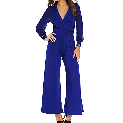 Women's Boho Party V Neck Wide Leg Black Blue Wine Jumpsuit Solid Colored Rivet
Women's Boho Party V Neck Wide Leg Black Blue Wine Jumpsuit Solid Colored Rivet