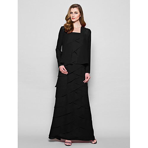 Sheath / Column Mother of the Bride Dress Wrap Included Straps Floor Length Georgette Long Sleeve with Pleats Ruffles 2021
Sheath / Column Mother of the Bride Dress Wrap Included Straps Floor Length Georgette Long Sleeve with Pleats Ruffles 2021