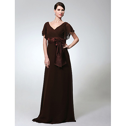 Sheath / Column Elegant Formal Evening Military Ball Dress V Neck Short Sleeve Floor Length Chiffon with Sash / Ribbon Bow(s) 2021
Sheath / Column Elegant Formal Evening Military Ball Dress V Neck Short Sleeve Floor Length Chiffon with Sash / Ribbon Bow(s) 2021