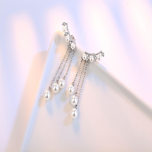 Women's Pearl Stud Earrings Drop Earrings Long Ladies Tassel Simple Style Sterling Silver Earrings Jewelry Silver For Wedding Party Daily Masquerade Engagement Party Prom
Women's Pearl Stud Earrings Drop Earrings Long Ladies Tassel Simple Style Sterling Silver Earrings Jewelry Silver For Wedding Party Daily Masquerade Engagement Party Prom
